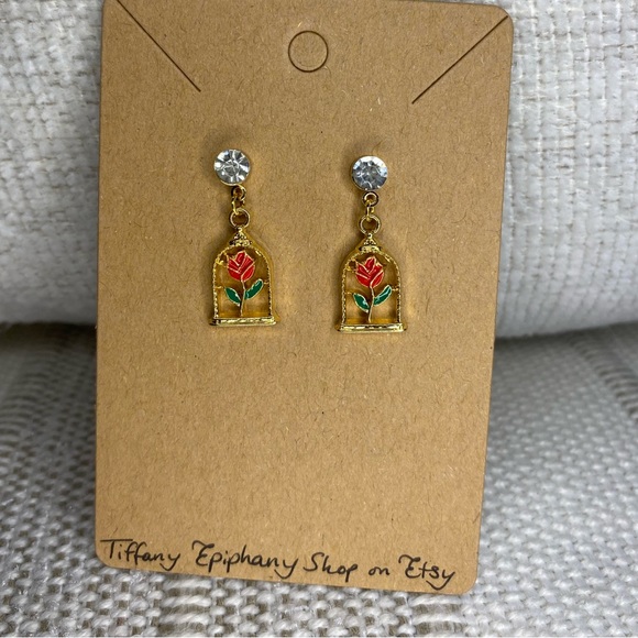 Disney Beauty & the Beast Inspired Earrings NWT - Picture 3 of 4